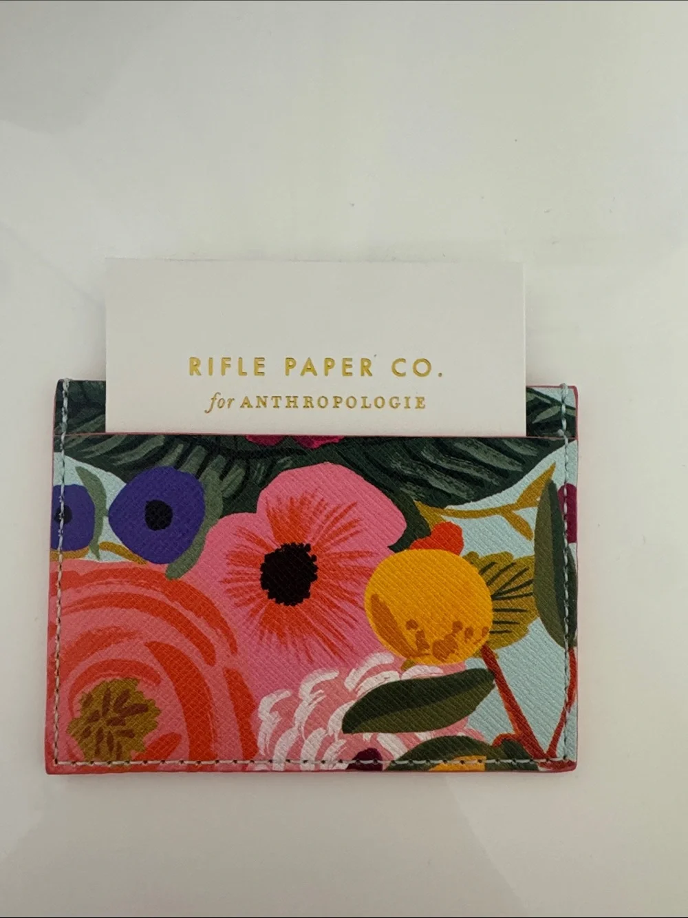 Rifle Paper Co. Floral Card Holder in Pink, Yellow, Green, Blue, Purple